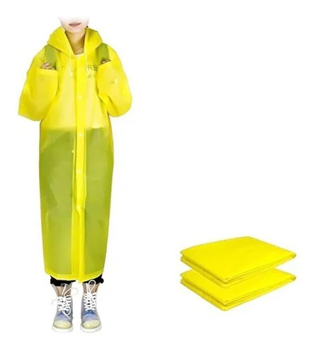 Imagen 2 de 2 de Carpa Capa Adulto Impermeable Lluvia Eva Botones