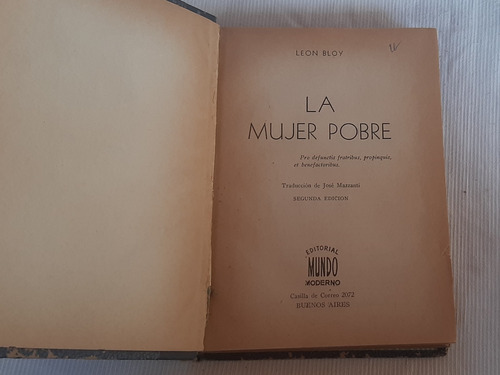 Imagen 3 de 6 de La Mujer Pobre Leon Bloy Mundo Moderno 1946