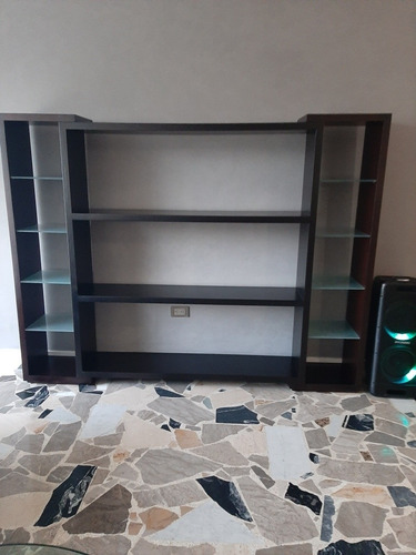 Mueble Estantería Separador De Ambiente Con Vidrios Moderno