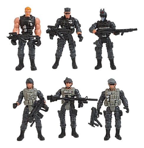 6 Pçs Figuras De Ação Brinquedo, Conjunto E Acessórios
