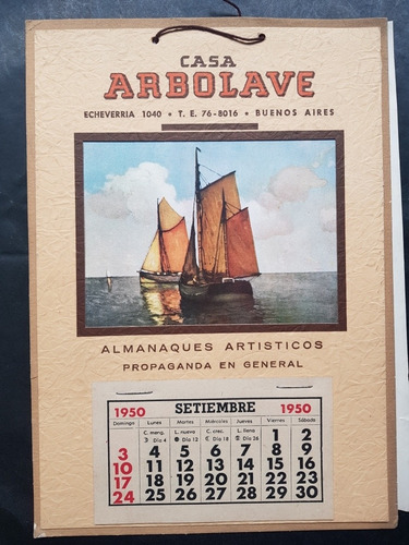 Antiguo Almanaque Casa Arbolave. Año 1950. 51310.