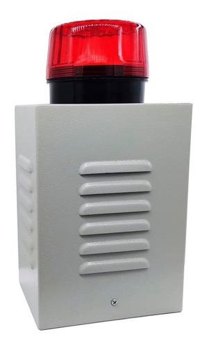 Imagen 1 de 4 de Sirena 20w /baliza Roja Led /tamper /gabinete Metálico Vconn
