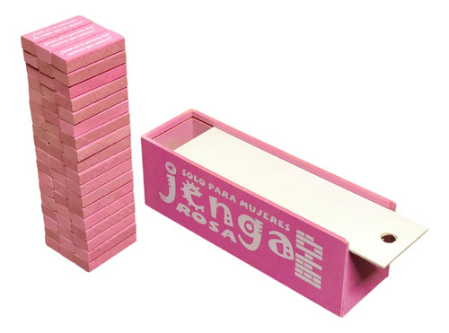 Jenga Rosa En Caja De Madera Solo Para Mujeres 