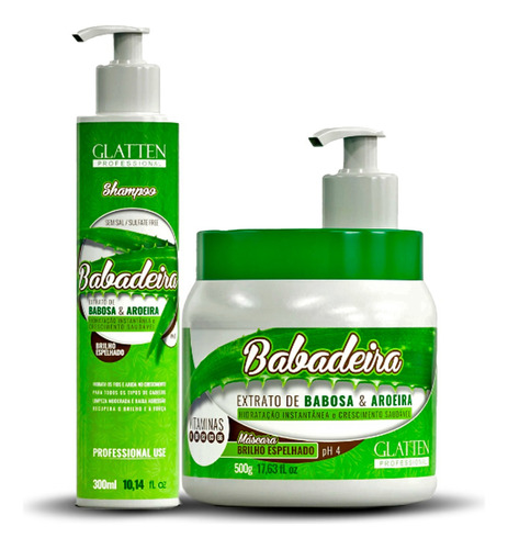 Máscara Babadeira + Shampoo Babadeira Com Extrato De Babosa