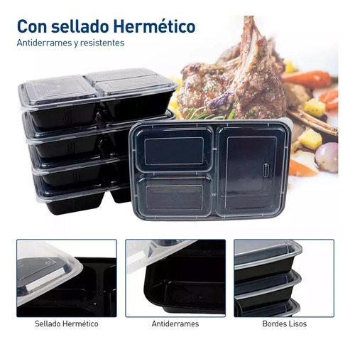 Contenedores Recipientes Reutilizables Para Alimentos 20 Pzs