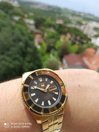 Exclusivo Seiko Sports Made In Japan Dourado Giratório
