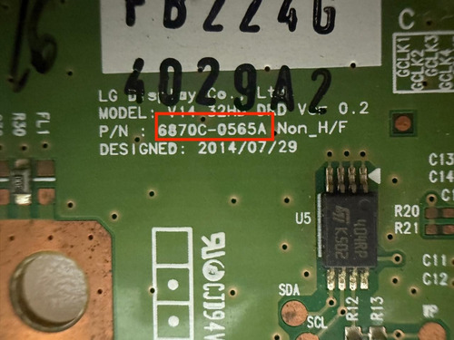 Tarjeta Tcon Lg 32lf580b 6870c-0565a (Usado)