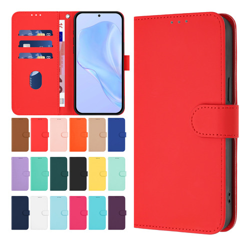 Funda Para Samsung Galaxy A34/a35/a36, Cartera De Piel, 18 Colores, Función Atril, Carga Inalámbrica, Piel Mate