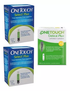 Kit One Touch Select Plus 100 Tiras Y 100 Lancetas