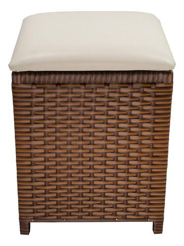 Cesta de hojaldre de fibra sintética de 35 x 35 x 48 cm, color arcilla