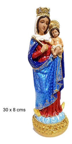 Virgen De Chiquinquirá Estatuilla 30 Cms Artesanal