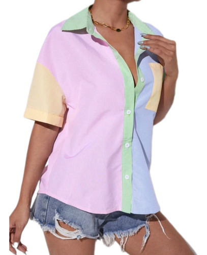 Camisa Shein Rayas Multicolor