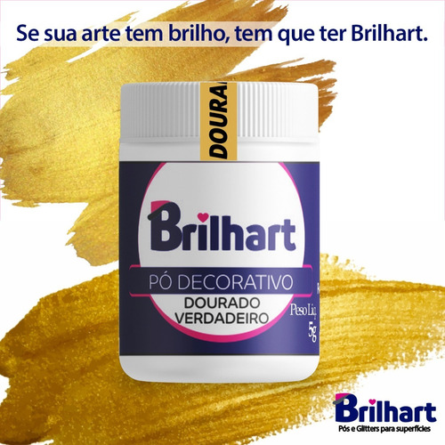 Kit Pó Brilho Dourado Decoração Brilhart (4 Tipos Dourado) 