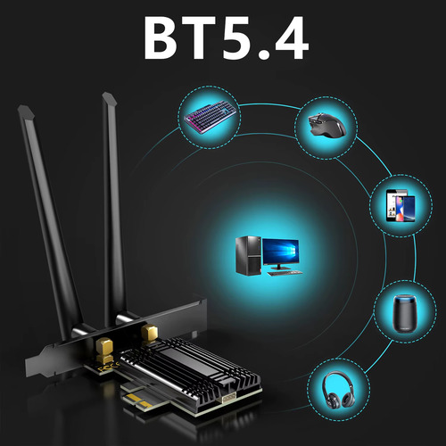 Tarjeta Wifi 7 Pcie Con Bluetooth 5.4 Hasta 5400mbps