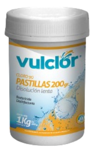 Cloro Pastillas (1 Kg) Vulclor Piscina Pileta Dis. Lenta