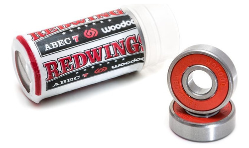 Kit Tubo 8 Rulemanes Skate Woodoo Redwings ¡abec-7! Rojos