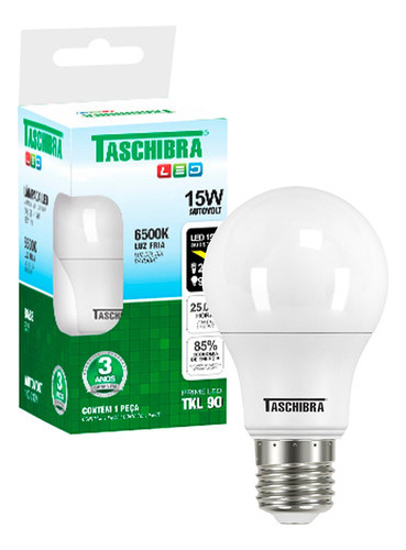 Lâmpada De Led Prime Bulbo A60 Tkl 15w E27 Taschibra 6500k