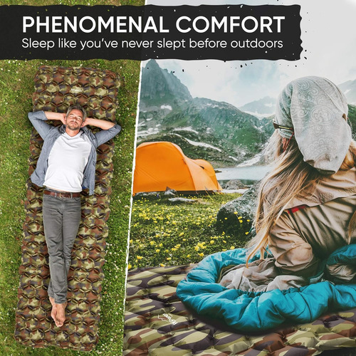 Cómoda Colchoneta De Dormir Inflable Almohadilla Senderismo