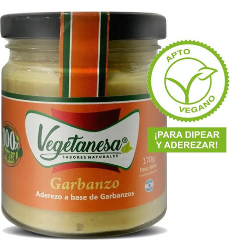 Aderezo Pasta Vegetal Ensaladas Vegano De Garbanzos 170 Gr
