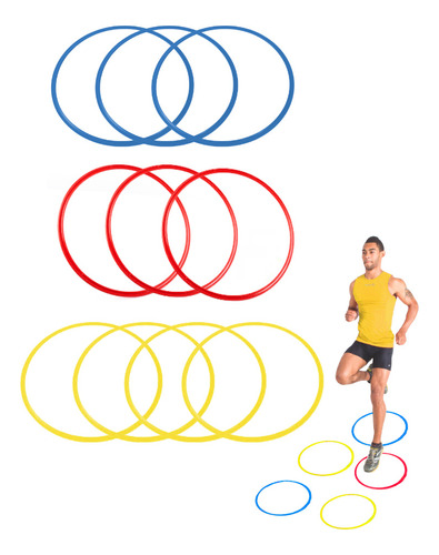 Pack 10 Aros  50 Cm De Entrenamiento Agilidad Futbol