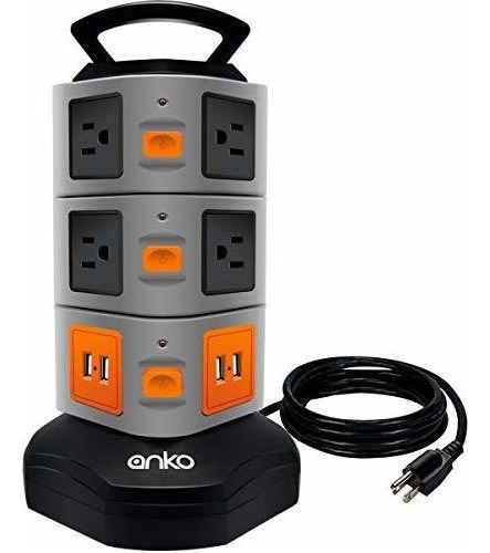 Probador De Voltaje Power Strip Tower, Anko 3000w 13a 16awg 