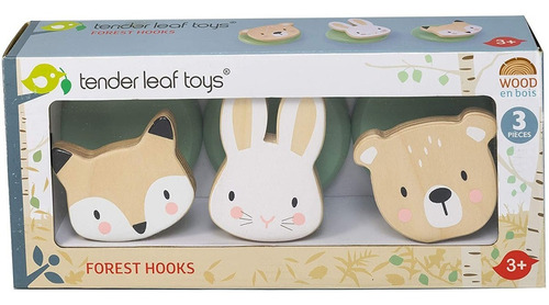 Set X3 De Percheros Tender Leaf Toy De Animalitos De Madera