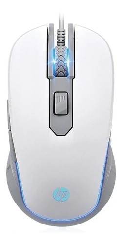 Mouse para jogadores HP M200 com iluminação branca 2400 dpi/loja de megabytes brancos