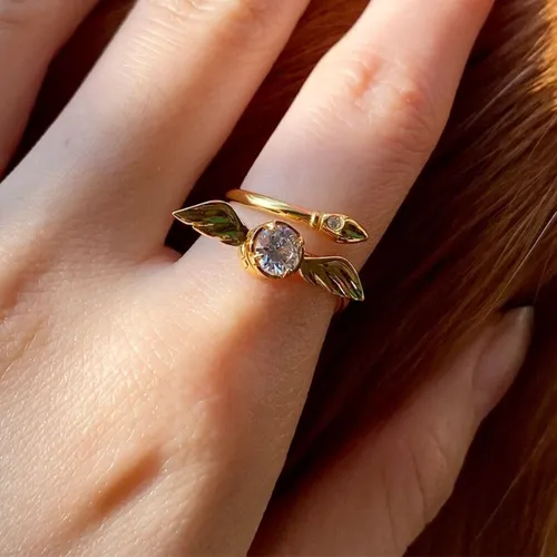 Anillo Giratorio Snitch Dorada Harry Potter Quidditch