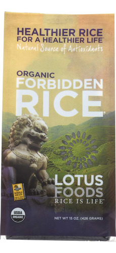 Lotus Foods, Rice Forbidden Black Organic, 15 Onzas