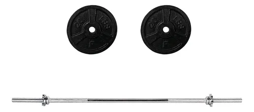 comprar Kit Pesas Set Barra Recta 150cms + 40lbs Discos Estándar Gym