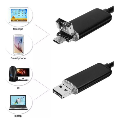 Endoscopio Usb 5m 7 Mm Cámara De Inspección Hd Tubo 5 En 1