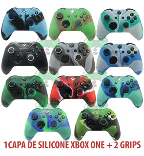 1 Capa Case De Silicone Controle Xbox + 2 Grips