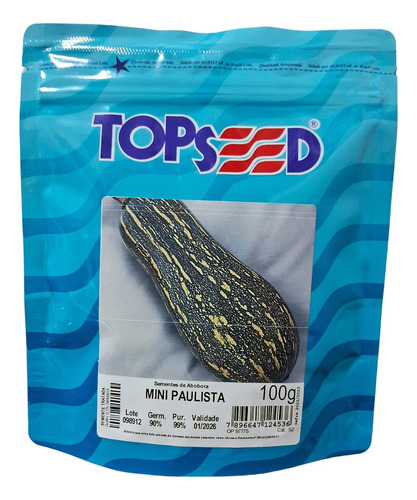  Agristar Topseed sementes de abobora mini paulista Pcte Com 100g