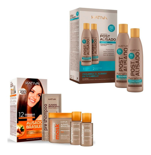 Alisado Brasileño + Shampoo + Acondicionador  Kativa Cvl