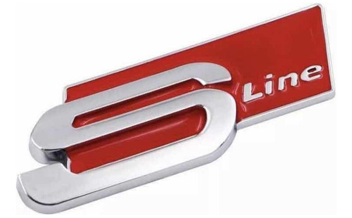 Emblema S Line Audi Rojo Trasero Metálico