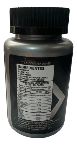 L-arginina Platinum Biogear (politecnico Nal) 60 Caps 500mg Sabor Sin Sabor