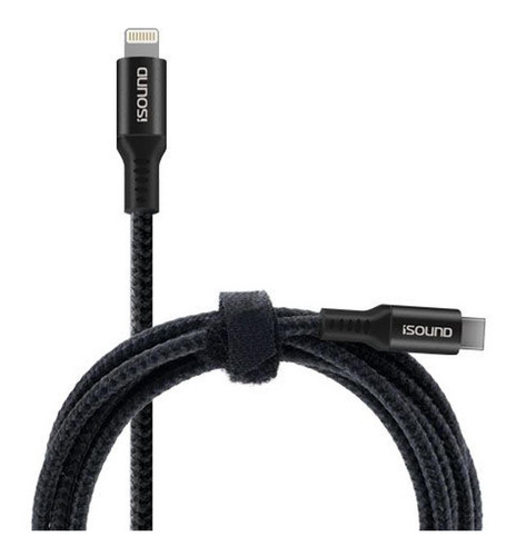 Cable Lightning A Usb-c Modelo Durapower Color Negro Isound