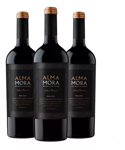 Pack X3 Mora Tinto Malbec Alma | 01almacen Vino Select Reserve MercadoLibre