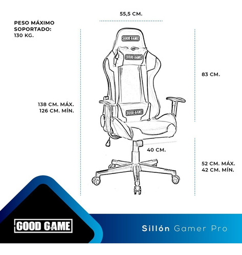 Imagen 5 de 6 de Silla Sillón Gamer Playstation Xbox Pc Oficina - Good Game