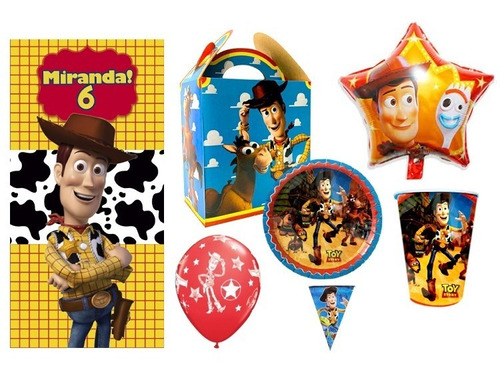 Woody Kit 20 Niños Vasos Platos Dulcero Globos Toy Story