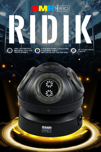 Laser Giratorio Ridik Rgb Con Aro Led Rgb 5050 Dmx Dj Luces