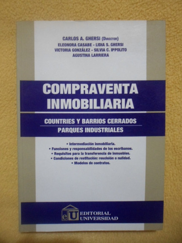 Compra Venta Inmobiliaria, De Ghersi. Editorial Universidad, Tapa Blanda En Español, 2004