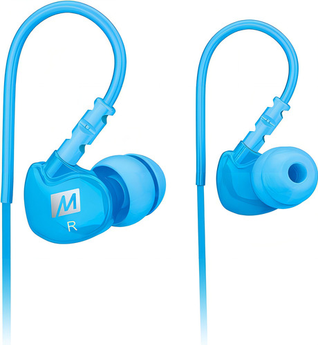 Fones de ouvido intra-auriculares Intraural Mee Audio M6 resistem a Sudor Color Celeste