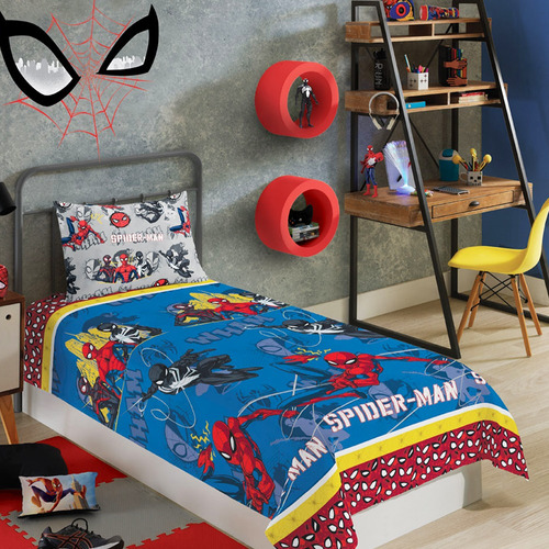 Jogo De Cama Homem Aranha Lepper Microfibra 2 Peças