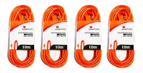 Smartbitt Kit De 4 Extensiones De Uso Rudo De 10 Mts Color Naranja