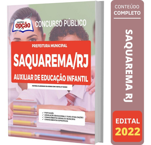 Apostila Saquarema Rj 2022 - Auxiliar De Educação Infantil