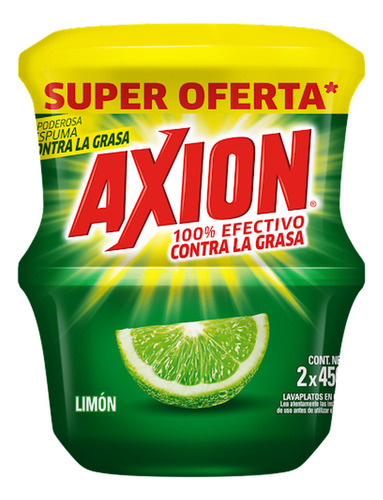 Lavaplatos Axión En Crema Limón 450 Gr X 2 Und