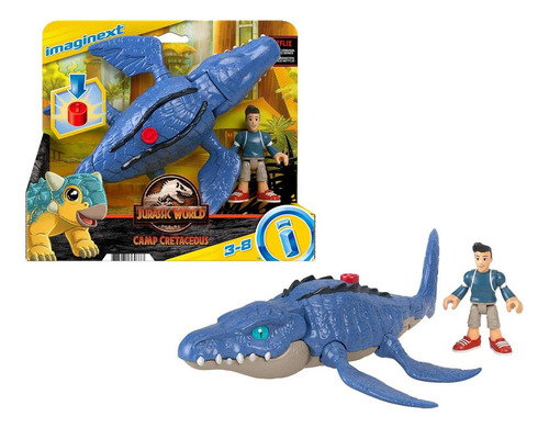 Fisher-price Imaginext Mundo Jurásico Mosasaurus Y Kenji