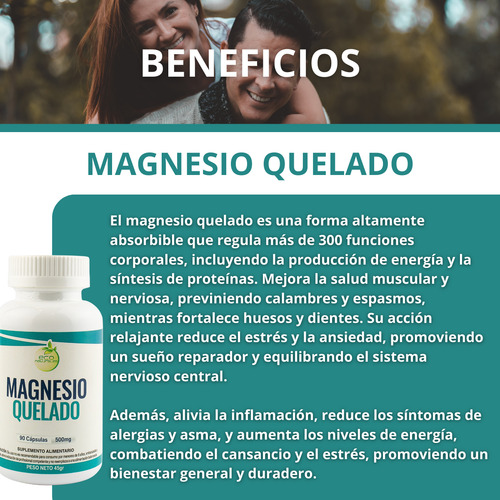 Magnesio Quelado Ayuda A Dormir Mejor Pack X3