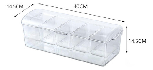 Servidor De Condimentos Fríos De 5 Secciones Para Barra De